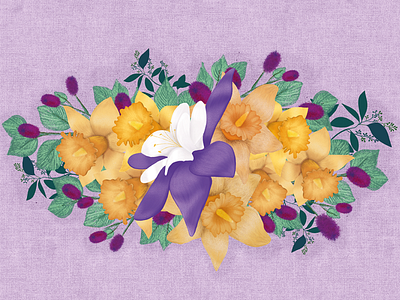 Daffodils postcard art composition design digital drawing flowers graphic design illustration inspiration méxico postcard procreate