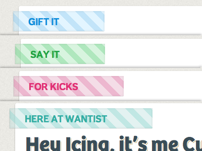 Washi tape-inspired categories, css-only css3 dagny stripes washitape