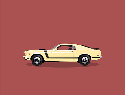 Mustang Boss car illustration mustang mustangs