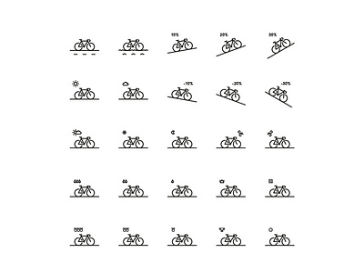 Bike Ride Icons bike design grid guides icon logo minimal mono simple strava template vector