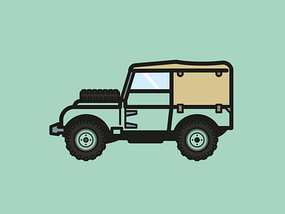 Land Rover S1 Illustration adobe british car classic farm green illustration illustrator jeep land rover vector