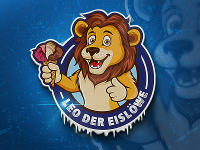 Leo der Eislöwe animal branding character characterlogo design esport logo food logo glacial graphic design happy logo ice cream ice cream logo ice logo icon identity illustration lion lionlogo logo sport mascot logo