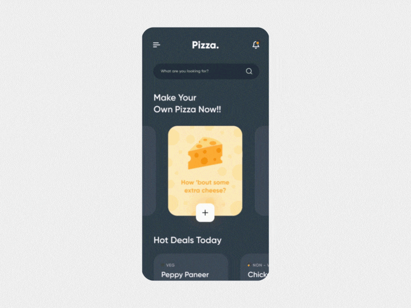 Micro-Interaction in a Pizza Customization App adobe xd animation app app design figma motion graphics ui uidesign uxdesign