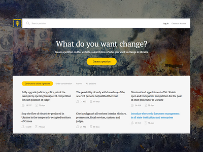 E-petition clean design minimal site ui ux web webdesign