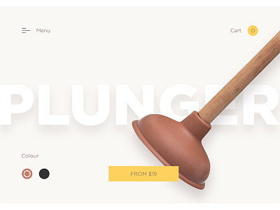 Plunger cart ecommerce flatdesign modern plunger shop sketch store ui ultra website