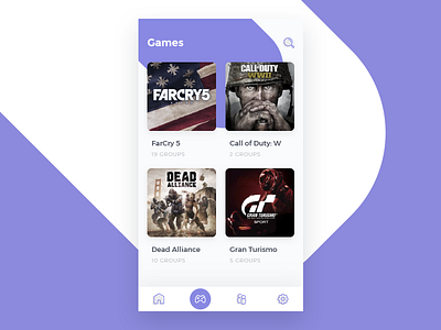 Games App clean feed flat gamers games icon ios minimal mobile game ui