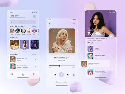 Music Player Spotify Glassmorphism Design app glassmorphism mobile musicplayer spotify ui ux