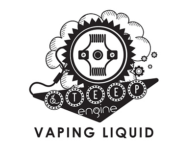 Steep Engine Vape Logo black branding design icon illustration logo logo design logodesign steampunk vape logo vapejuice vaper vaping vector