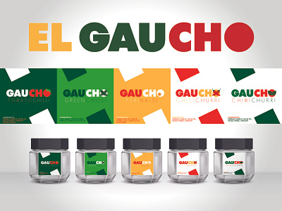 EL GAUCHO branding chilli churri chimi churri cmyk design el gaucho green green chilli label design packaging perinaise red sauce jars sauce labels tomato chilli vector yellow
