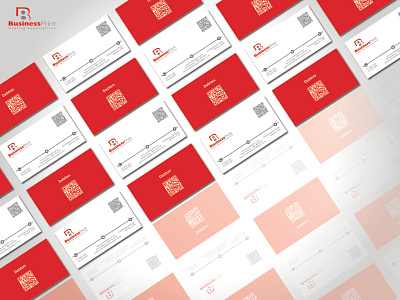 Business cards branding business cards business cards design business cards templates cmyk corporate identity design grey illustration pantones qr code red red and grey red and white vector