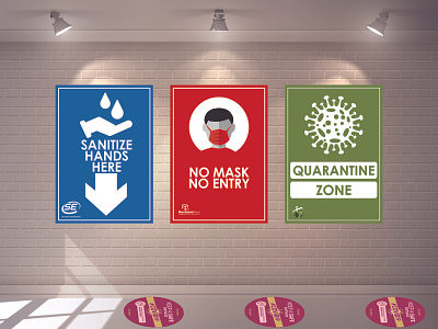 Personal Protection Stationery Posters covid19 design floor decals keep a safe distance no entry no mask pandemic personal protection personal protection stationery posters product design protection qaurantine zone sanitize here social distancing stationery