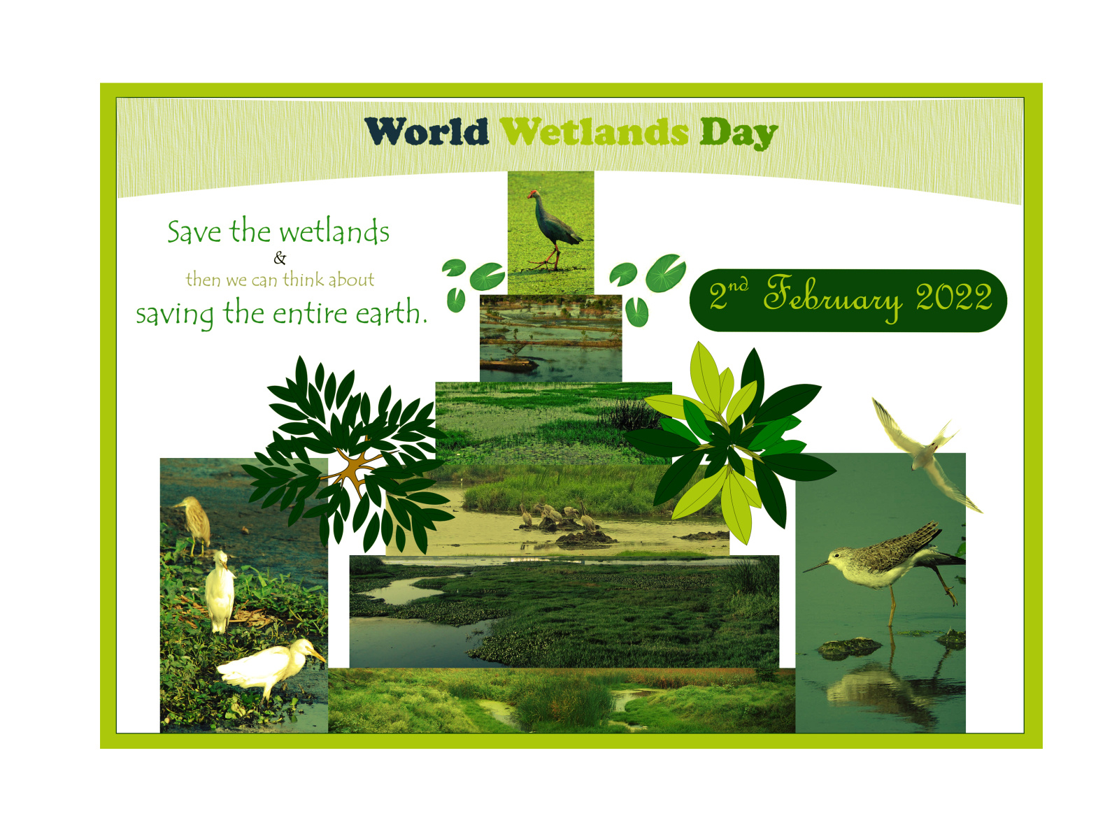 World Wetlands Day Save WETLANDS & Save EARTH...🌳🌳🌳 by SENTHIL KUMAR