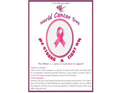 WORLD CANCER DAY awareness poster design poster design world cancer day