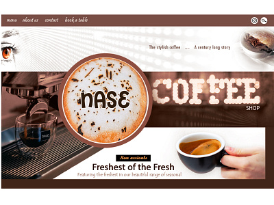 Nase coffee shop coffee coffeepage coffeeshop design freshcoffee graphic design harsenk design nase nase coffeeshop web page