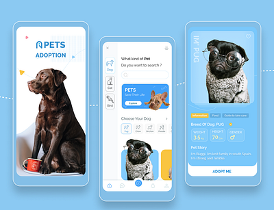 PET ADOPTION APP adoption animal app app app design creative design design greatdesign minimal mobile ui pet app pet care petshop ui ux