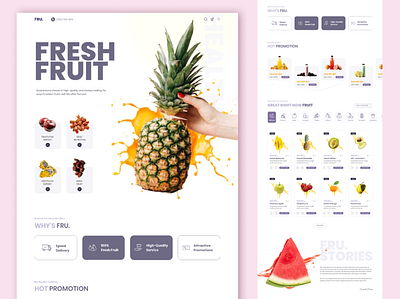 FRESH FRUIT creative design fruit fruitshop fruitweb greatdesign minimal ui uiuxdesign ux webdesign website design