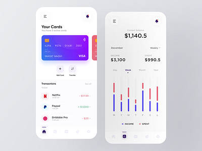 Mobile banking App by Inayat Naqvi on Dribbble