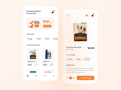 Pet Shop & Product App UI