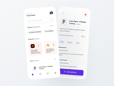 Online Courses App app app design design designer dribble shot flat interface minimal mobile trends mobile ui mobileinspiration popular design trending ui uidesign uiinspiration uitrends uiux uiux design ux