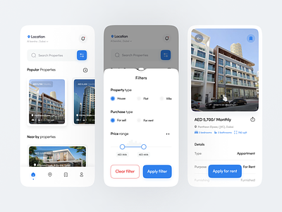 Real Estate App - Exploration app app design app ui clean ui design designer dribble shot dribbler illustration minimal popular property real state rent ui ui inspiration uiux user userinterface ux