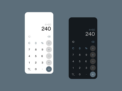 Standard Calculator mobile app UI app design calculator daily ui dark mode ui deisgn