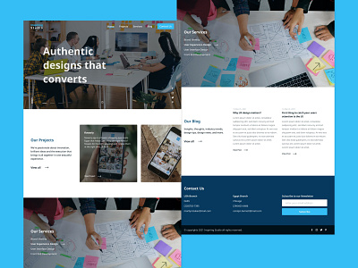 Design agency website responsive UI - desktop version