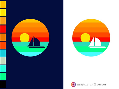 Flat animation branding design flat graphic design icon illustration illustrator minimal sunset sunset logo typography vector