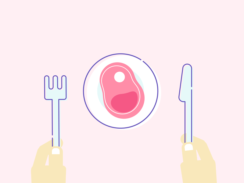 Eating animation design flat food icon illustration illustrator minimal ui vector web