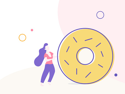 Rolling Doughnut animation app art brand branding clean design flat food graphic design icon identity illustration illustrator minimal mobile ui vector web website