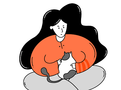 Cat Lady art brand branding design graphic design illustration illustrator minimal vector web