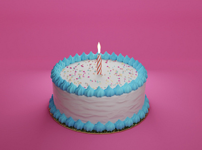 Birthday cake! 3d 3d art 3d artist birthday blender3d cake shop food illustration pastry print