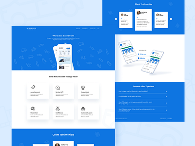 Landing Page for the "Avtomarket" mobile application