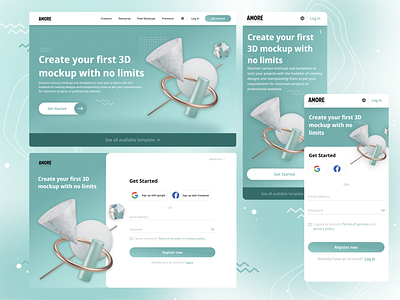 Sign Up- For 3D mockups app design ui ux