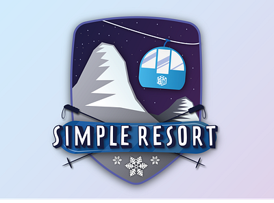 Logo Simple Resort branding brickhario design gondola icon illustration logo simple resort ski snow typography ui ux vector winter winter game winter logo