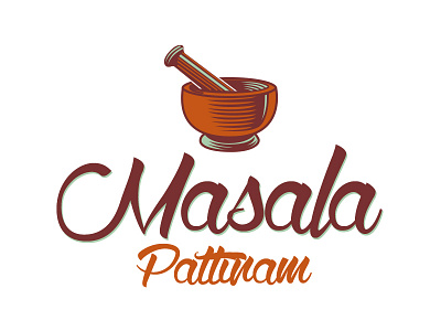 Masala Pattinam arkwerk chennai food food logo indian indian restaurant logo logo design mortar pattinam pestle south indian