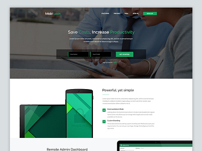 Mobilock - Landing Page Redesign arkwerk clean flat landing landing page redesign ui uiux ux website