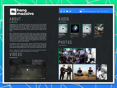 Hang Massive - Interactive EPK (Electronic Press Kit) arkwerk band clean epk gig gig poster hang drum hang massive music poster press kit