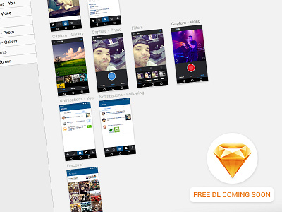 Instagram Android UI Freebie arkwerk coming soon free freebie instagram sketch ui ui kit ux wip
