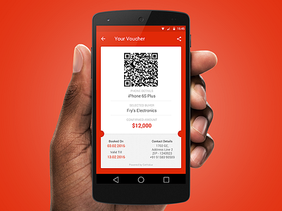 App Voucher android arkwerk barcode electronics material design qr code sale ticket voucher