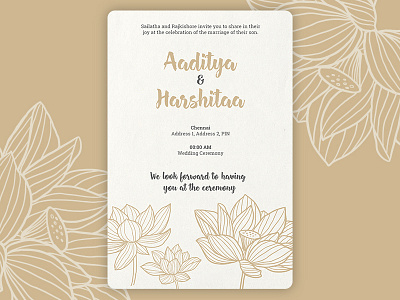Wedding Invite! design hand drawn invite invite design lotus lotuses wedding