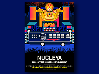 Redbull Tour Bus x Nucleya arkwerk flyer gig flyer music nucleya poster red bull tour bus redbull tourbus