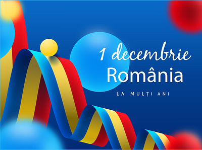 Great union day 3d object colorfull design illustration illustrator romania tricolor