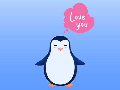 Lovely Penguin caracter design cute illustraion illustrator kawaii love penguin