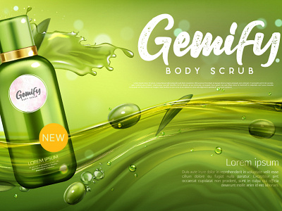 Gemify Body Scrub logo Design.