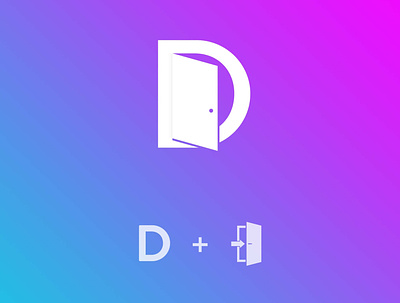 D + Door Logo Concept illustration logo vector