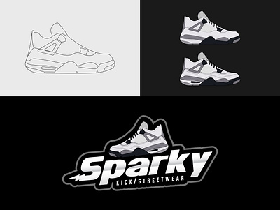 Sparky Kicks Logo Design animation app branding design illustration logo typography ui ux vector