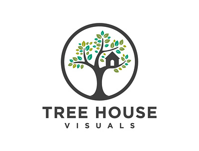 Tree House Visuals Logo Design. animation branding design illustration logo typography vector