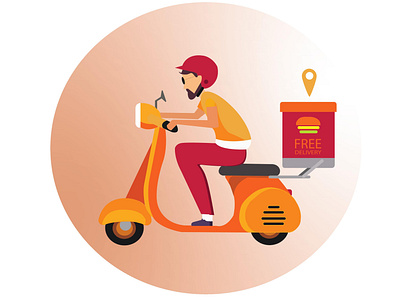 delivery boy adobe illustrator adobe xd delivery service design food food app graphicdesign guy illustrator vector