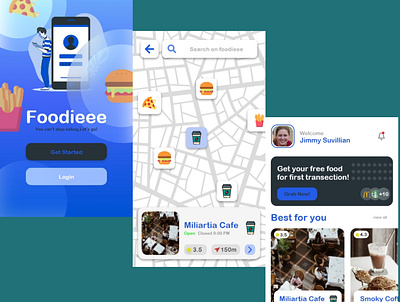 Food App UI adobe illustrator adobe xd cafe coffee design food graphicdesign travel ui uidesign uiux