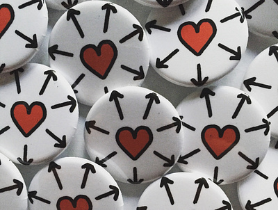 Spread Love Symbol Buttons arrows art branding heart icon illustration logo love outward red red heart red hearts spread love symbol symbol icon